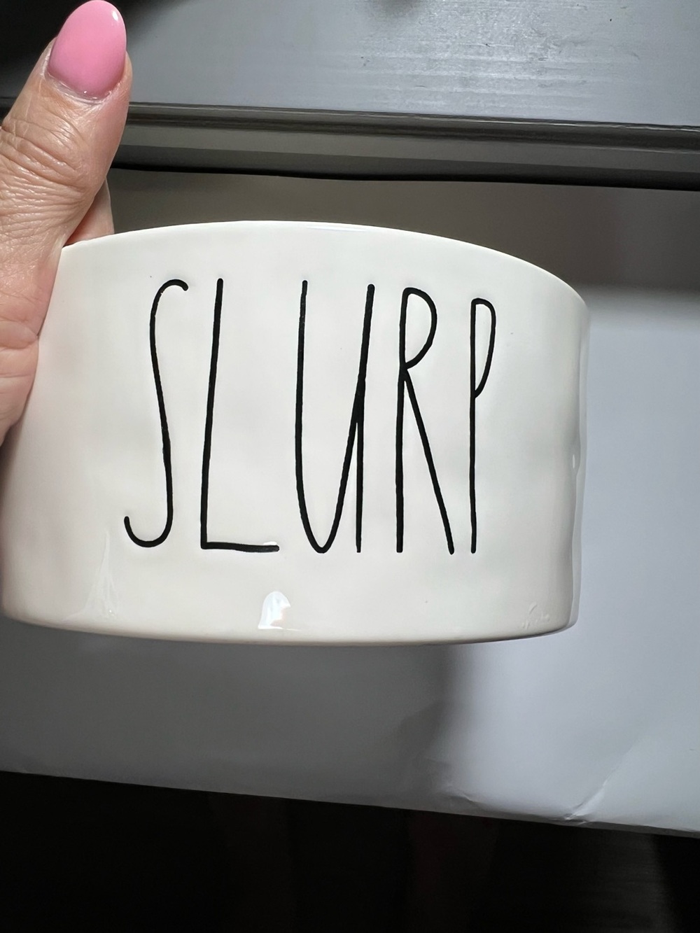 Rae Dunn Dog 'SLURP' Ceramic Bowl